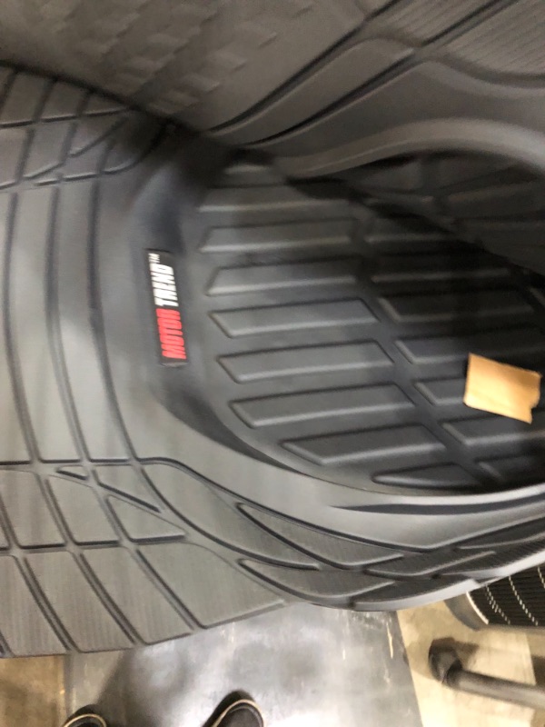 Photo 1 of Motor Trend 923-BK Black FlexTough Contour Liners-Deep Dish Heavy Duty Rubber Floor Mats for Car SUV Truck and Van-All Weather Protection Trim to Fit Most Vehicles