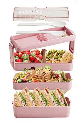 Photo 1 of Bento Box Japanese Lunch Box Kit for Kids/Adult,Wheat Straw, Lunch Containers Microwave Safe