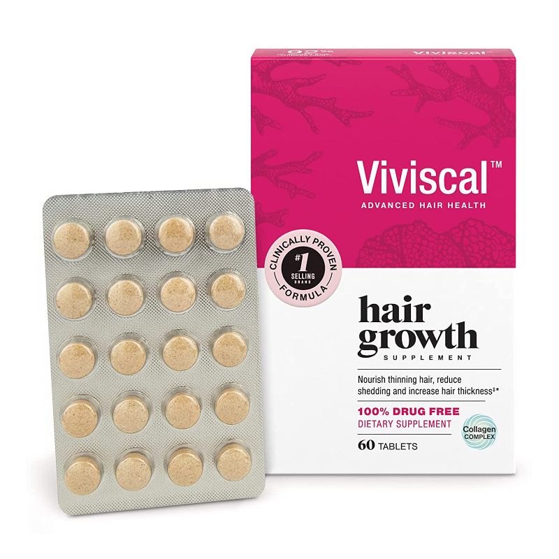 Photo 1 of **BB:05/2024* Viviscal Hair Growth Supplements for Women to Grow Thicker, Fuller Hair, Clinically Proven with Proprietary Collagen Complex, 60 Count (Pack of 1),
