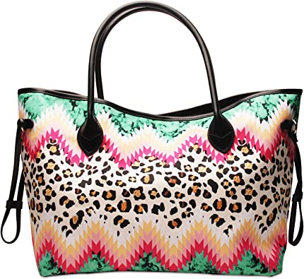 Photo 1 of Oversized Tote Bag for Women - Leopard Print Tote Purses and Handbags Canvas Weekend Bag Casual Shoulder Bags
