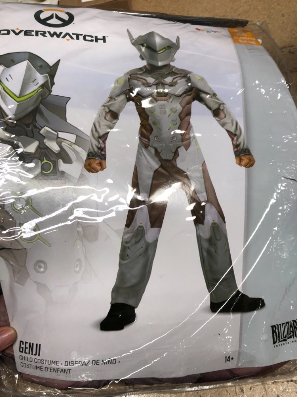 Photo 2 of Genji Costume for Kids, Official Overwatch Costume Jumpsuit with Mask and Armor- XL
