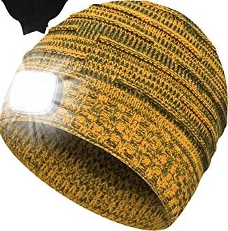 Photo 1 of 2 of -beanie hat with light led yellow green