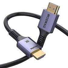 Photo 1 of MOSWAG 10FT/3M 8K HDMI 2.1 Cable 48Gbps 4K120 8K@60 144Hz HDMI Cable Dynamic HDR HDCP 2.2 2.3 eARC Compatible with Newest Apple TV Samsung QLED TV PS5 Xbox Series X
