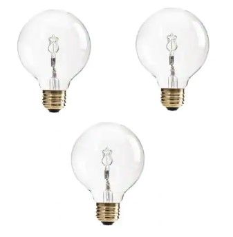 Photo 1 of 2 of- 60-Watt Equivalent G25 Halogen Clear Decorative Globe Light Bulb (3-Pack)
