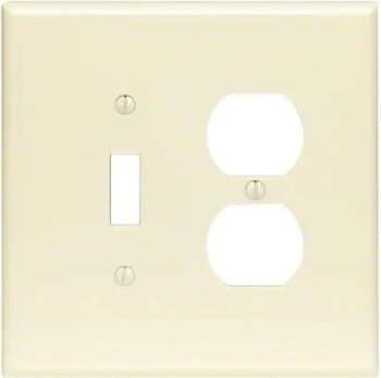 Photo 1 of 24 of- 2-Gang 1-Toggle 1-Duplex Combination Wall Plate, Ivory
