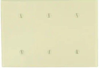 Photo 1 of 12 of -3-Gang Midway Blank Nylon Wall Plate, Ivory
