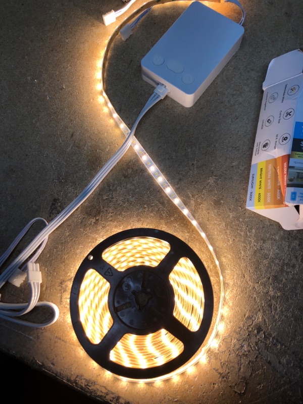 Photo 3 of 16 ft. Plug-In Integrated LED White Strip Light Cuttable and Linkable Onesync with Color Change CCT Selectable