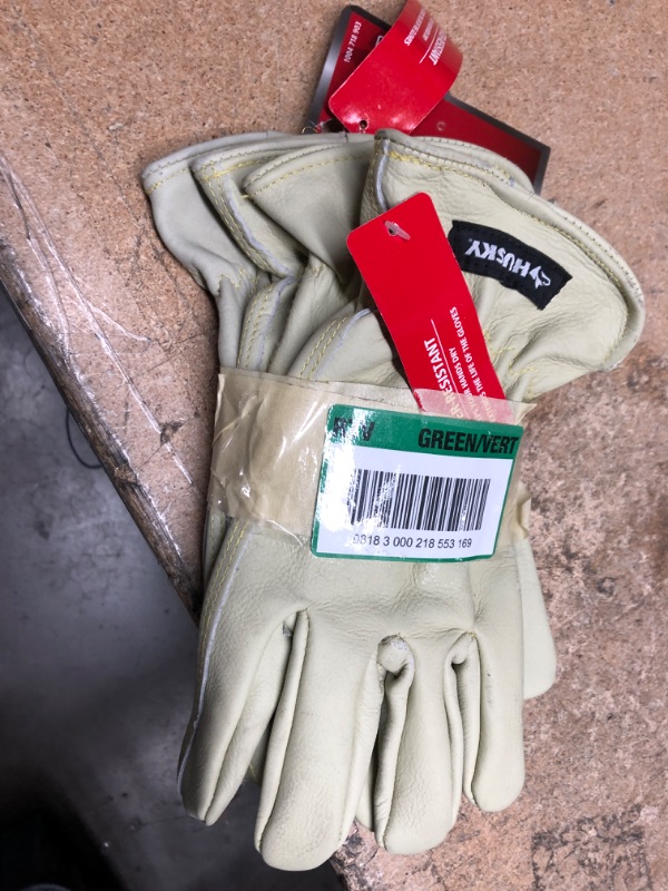 Photo 2 of Large Grain Cowhide Water Resistant Leather Work Glove 2 PAIRS LARGE.
