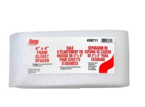 Photo 1 of 60    4 in. x 4 in. Foam Closet Flange Spacer
Made for easy removal from a concrete pour around a closet flange
Can be used around various flanges including offset toilet flange
Designed for use around 4 in. DWV pipe fittings