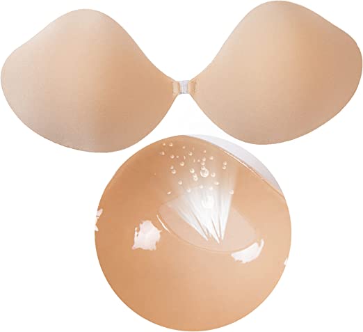 Photo 1 of PRETTYWELL Sticky Bra for Women, Push up Adhesive Bra,Breathable Backless Bra, Reusable Fabric Invisible Sticky Bra Lift up
