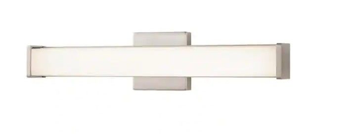 Photo 1 of *READ BELOW** Astrid 24 in. Brushed Nickel 5-CCT LED Bathroom Vanity Light Bar with Frosted Glass
