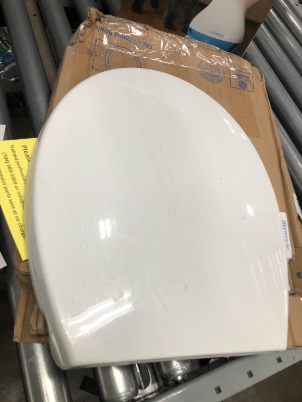 Photo 1 of Bath Royale Premium Round Toilet Seat with Cover, White - Soft Close, Quick Release for Easy Cleaning. Fits All Manufacturers' Round Toilets

