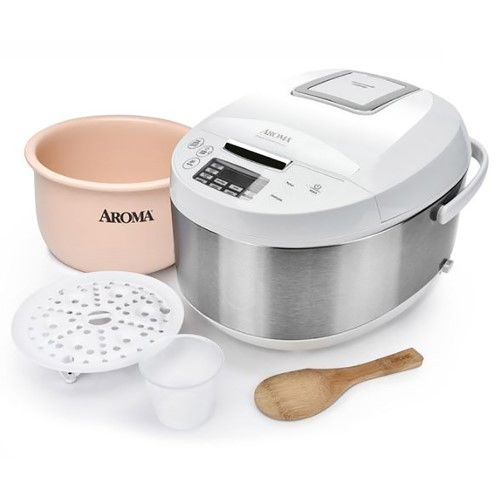 Photo 1 of Aroma Professional 12-Cup Digital Rice Cooker with Ceramic Pot in White/stainless Steel
