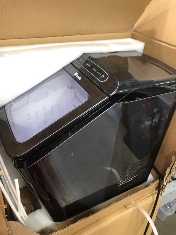 Photo 1 of Wamife Nugget Ice Maker Countertop, Portable Self-Cleaning Pellet Ice Machine, 26lbs in 24Hrs, Stainless Steel Finish Nugget Ice Makers with Ice Scoop & Basket for Home Kitchen RV