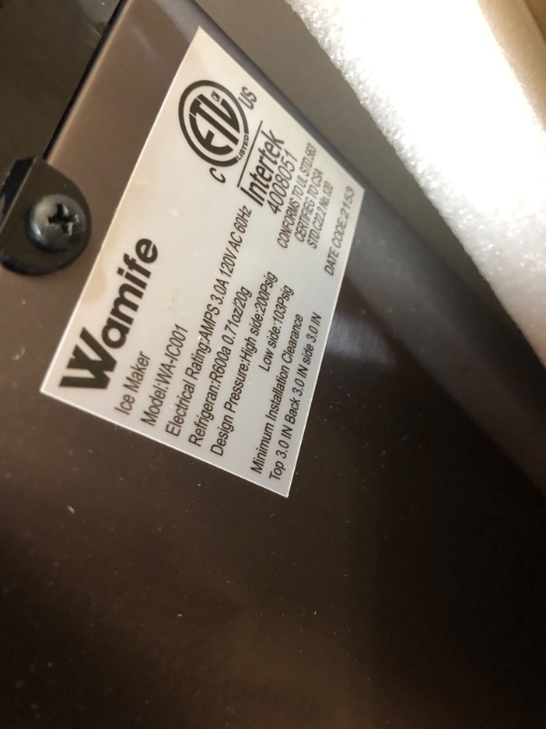 Photo 1 of Wamife Nugget Ice Maker Countertop, Portable Self-Cleaning Pellet Ice Machine, 26lbs in 24Hrs, Stainless Steel Finish Nugget Ice Makers with Ice Scoop & Basket for Home Kitchen RV