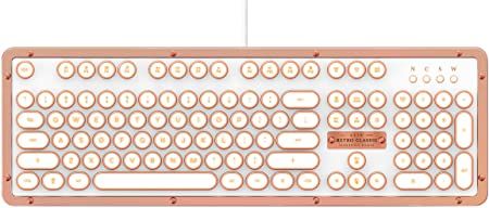 Photo 1 of Azio Retro Classic USB (Posh) - Wireless/USB Wired Leather Vintage Backlit Mechanical Keyboard for PC/Mac (MK-RETRO-L-02-US)
