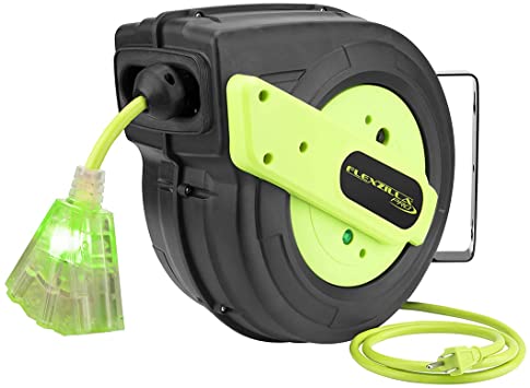 Photo 1 of *selling for parts, NO RETURNS*
Flexzilla FZ8120603 Retractable, 12/3 AWG SJTOW, 60', Grounded Triple Tap Outlet Extension Cord Reel, 8 x 15.75 x 13.25 inches, ZillaGreen
