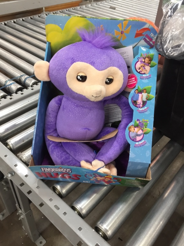 Photo 2 of Fingerlings HUGS - Kiki - Advanced Interactive Plush Baby Monkey Pet - by WowWee (Amazon Exclusive)
