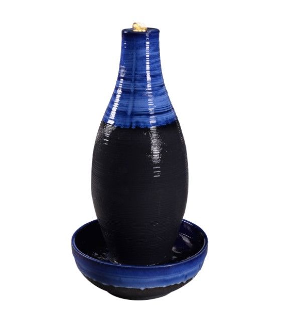 Photo 1 of **INCOMPLETE**
Kenroy Home 50096BLUBL Florero Fountains, Blue and Black Glaze
