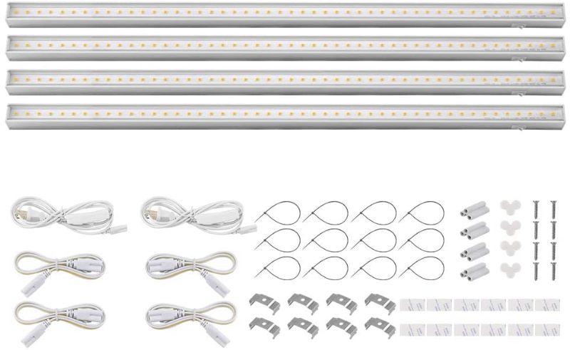 Photo 1 of **INCOMPLETE**
Barrina Grow Lights for Indoor Plants, Full Spectrum Sunlight, 2ft 40W (4 x 10W, 250W Equivalent), LED Grow Light Bulbs, T5 Grow Lights, Plug and Play, 4-Pack
