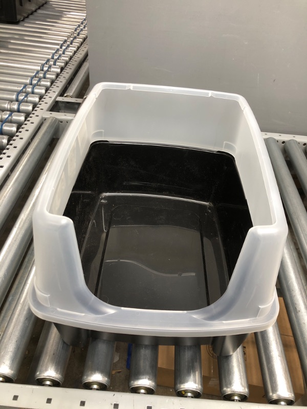 Photo 1 of **INCOMPLETE**
IRIS USA Cat Litter Box, Open Top Kitty Litter Box with Shield and Cat Litter Scoop, Black