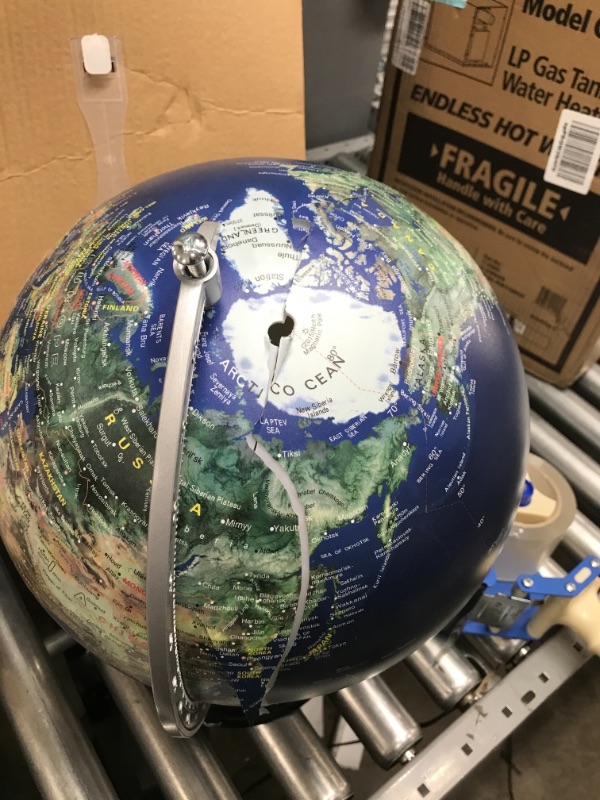 Photo 3 of **DAMAGED**
 Illuminated Globe of the World with Stand -  Easy to Read Texts, and Non-Tip Base