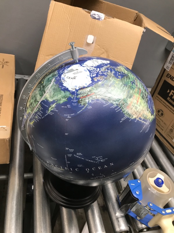 Photo 2 of **DAMAGED**
 Illuminated Globe of the World with Stand -  Easy to Read Texts, and Non-Tip Base