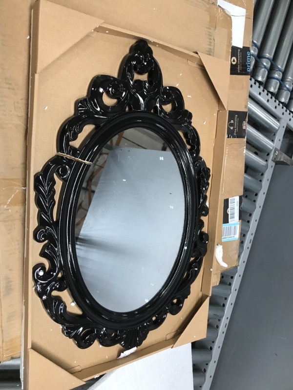 Photo 2 of **DAMAGED**
Stratton Home Décor Stratton Home Decor Black Baroque Wall Mirror
