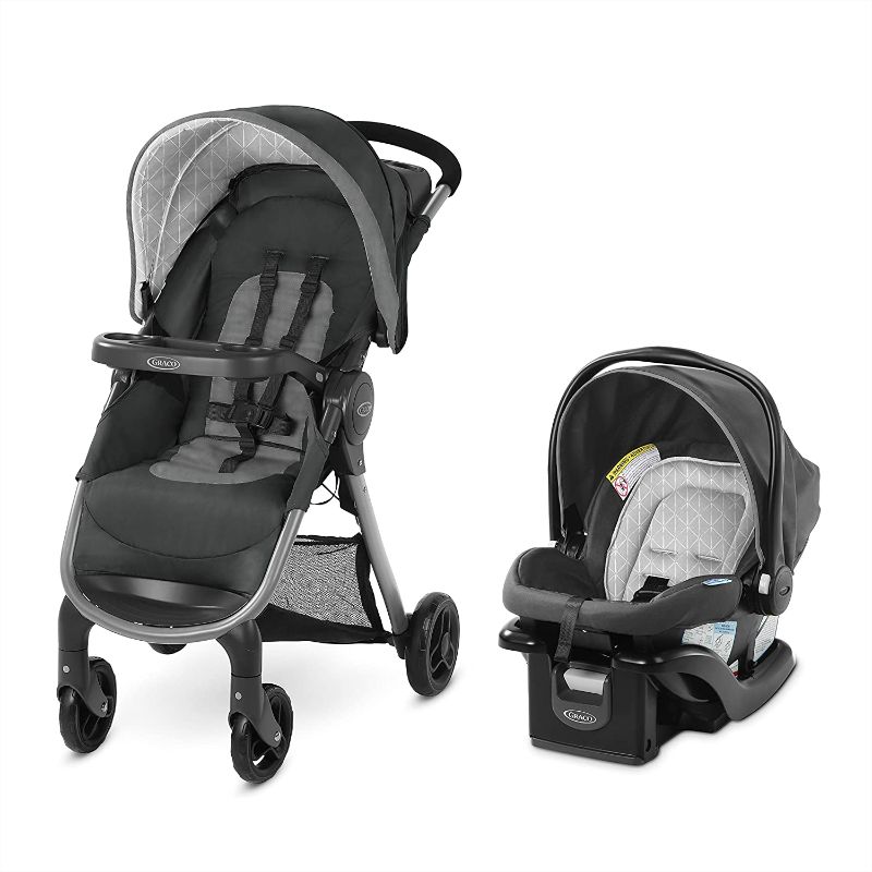 Photo 1 of GRACO FastAction SE Travel System Includes Quick Folding Stroller and SnugRide 35 Lite Infant Car Seat, Derby
