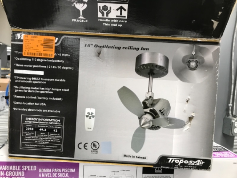 Photo 3 of **INCOMPLETE**
Mustang 18 in. Oscillating Rubbed Bronze Indoor/Outdoor Ceiling Fan
