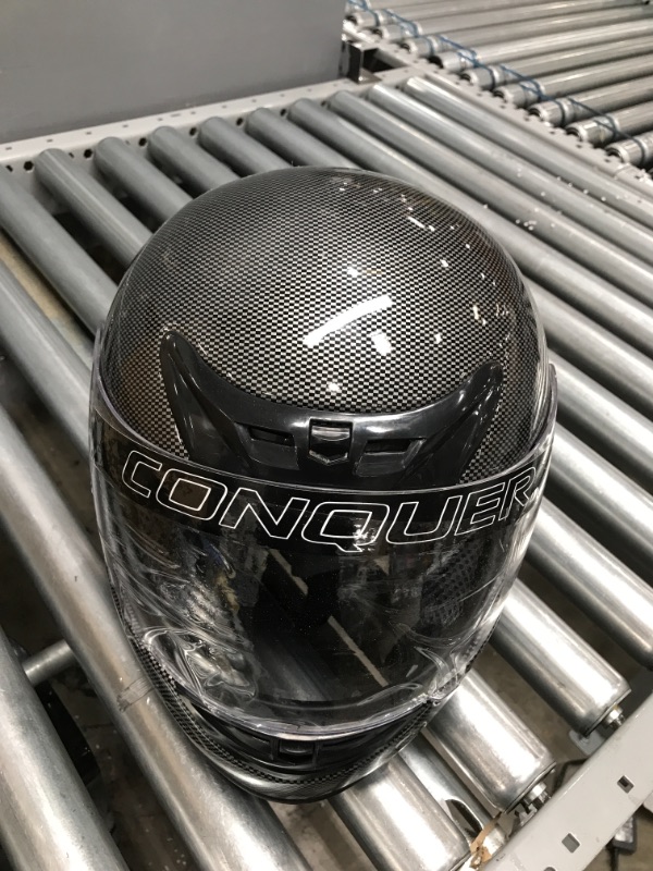 Photo 1 of **LOOK ALIKE**
Conquer Carbon Fiber Full Face Auto Racing Helmet Snell SA20 (Large)
NOT REAL BRAND