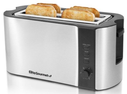 Photo 1 of **PART ONLY**
Elite Gourmet 4 Slice Long Slot Toaster with Extra Wide Slots (stainless steel)

