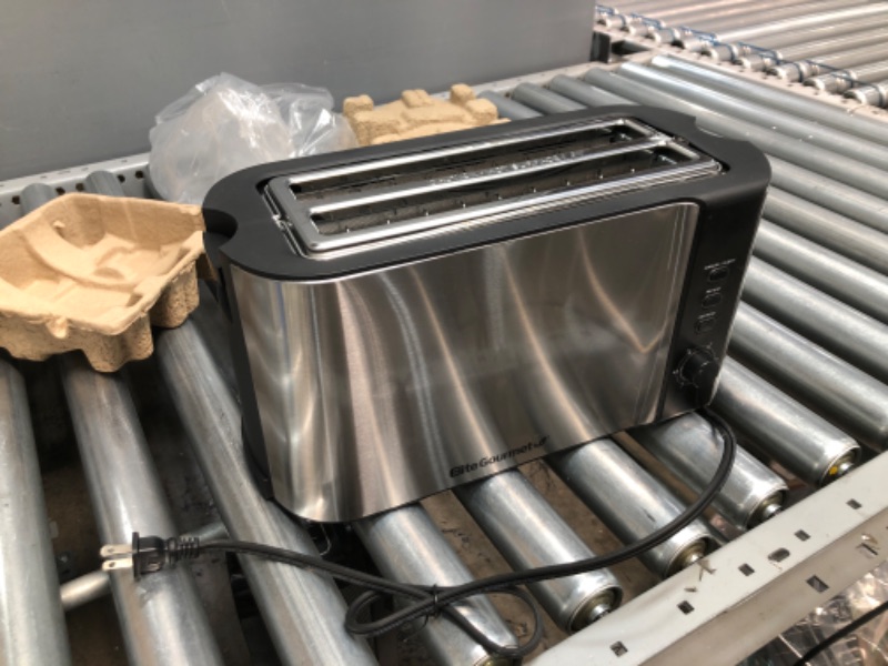 Photo 1 of **PART ONLY**
Elite Gourmet 4 Slice Long Slot Toaster with Extra Wide Slots (stainless steel)

