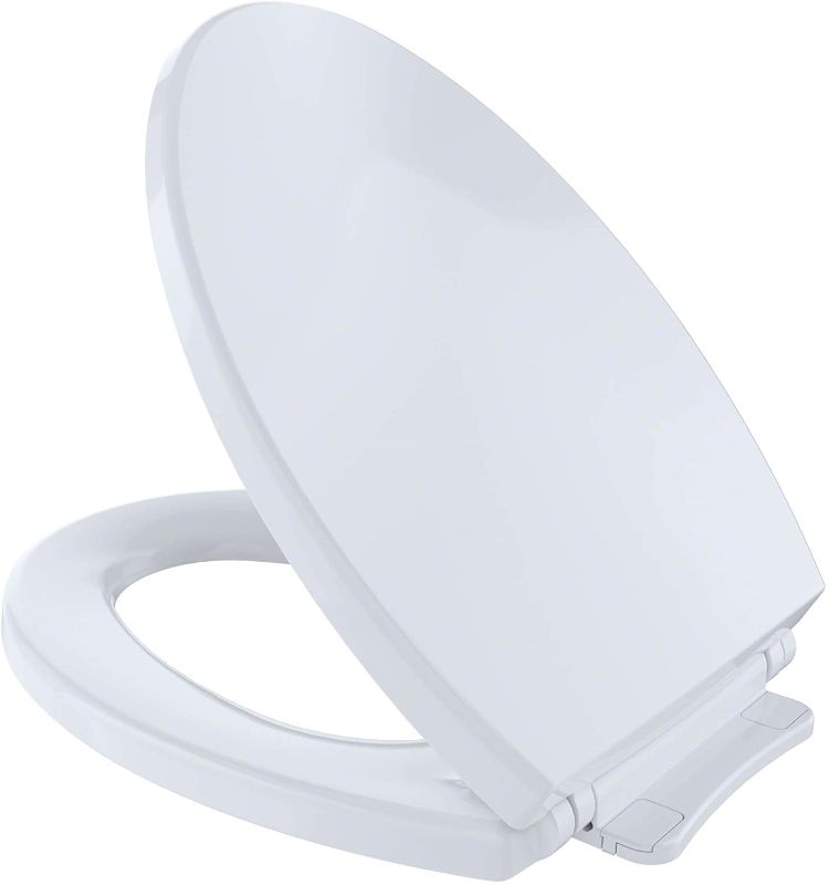 Photo 1 of **BROKEN BACK PLATE ATTACHMENT ** TOTO Transitional SoftClose SS114#01 Elongated Soft Close SEAT, Cotton White
