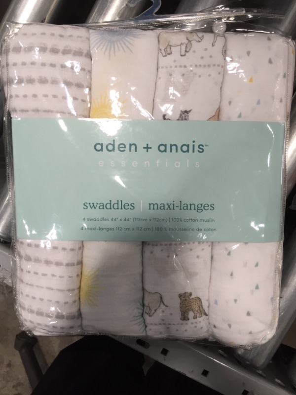 Photo 2 of aden + anais Essentials Swaddle Blanket, Muslin Blankets for Girls & Boys, Baby Receiving Swaddles, Newborn Gifts, Infant Shower Items, Toddler Gift, Wearable Swaddling Set, 4 Pack, Sunshine
