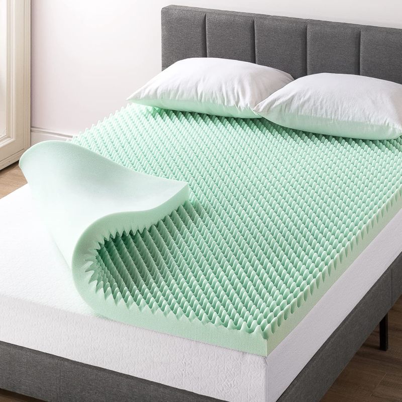 Photo 1 of 3 Inch Egg Crate Memory Foam Mattress Topper with Calming Aloe Infusion