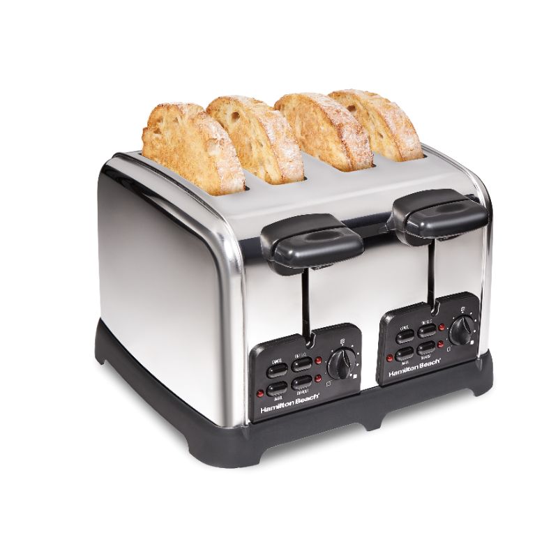 Photo 1 of Hamilton Beach Classic 4 Slice Toaster with Sure-Toast Technology Auto Boost to Lift Smaller Breads
