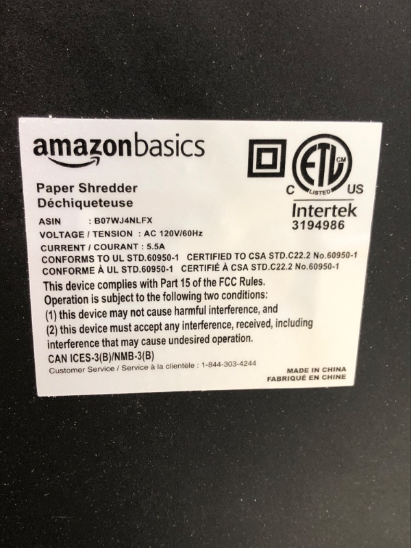 Photo 3 of Amazon Basics 24-Sheet Cross-Cut Paper, CD and Credit Card Home Office Shredder with Pullout Basket
