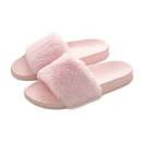 Photo 1 of Women's Slippers Fuzzy Slides, Fluffy Sandals Faux Fur Flip Flops Open Toe Soft Indoor Outdoor
