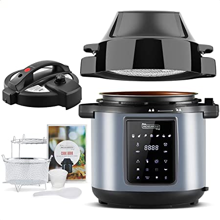 Photo 1 of  MICHELANGELO Air Fryer Pressure Cooker Combo 6QT, All-in-1 Pressure Cooker with Air Fryer - Two Detachable Lids for Pressure Cooker, Pressure Fryer, Air Fryer, Rice,Slow Cooker,Steamer & Warmer 6Qt
