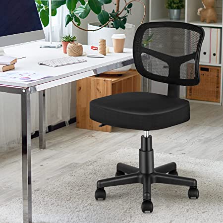 Photo 1 of USED: Armless Task Office Chair,MOLENTS Small Desk Chair with Mesh Lumbar Support,Ergonomic Computer Chair No Arms,Adjustable Swivel Home Office Chair for Small Spaces,Easy Assembly,Mid Back,No Armrest 21"D x 21"W x 35.8"H

