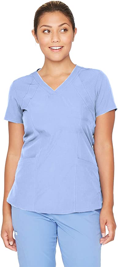 Photo 1 of BARCO ONE - Women's Racer Top, V-Neck Medical Scrub Top w/ 4 Pockets and 360 Spandex Stretch Fabric
