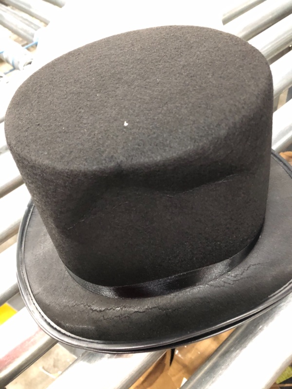 Photo 3 of 2-Pack Black Felt Top Hat, Lincoln Hat, Magician Hat Halloween Costume Accessory
