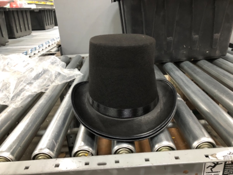 Photo 2 of 2-Pack Black Felt Top Hat, Lincoln Hat, Magician Hat Halloween Costume Accessory
