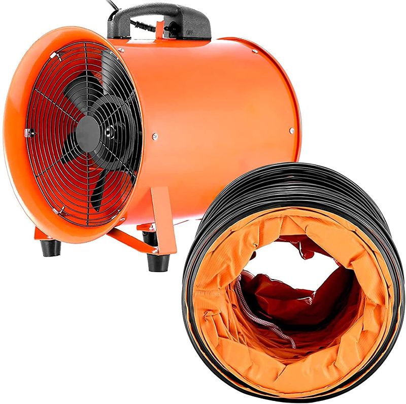 Photo 1 of VEVOR Utility Blower Fan, 12 Inches, 520W 2295 CFM High Velocity Ventilator w/ 16 ft/5 m Duct Hose, Portable Ventilation Fan, Fume Extractor for Exhausting & Ventilating at Home and Job Site
