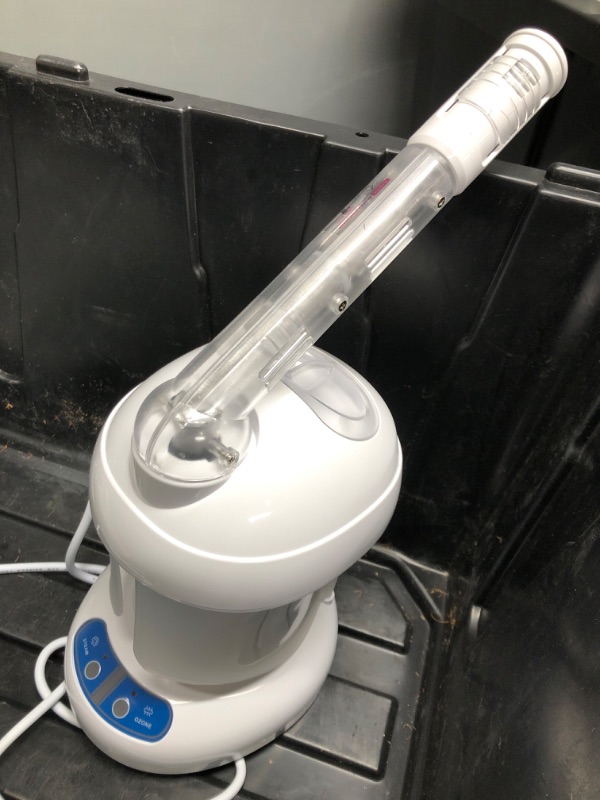 Photo 2 of (Used) Kingsteam Facial Steamer - Ozone Steamer with Extendable Arm - Professional Nano Ionic Facial Steamer for Deep Cleaning - Portable for Personal Care Use at Home or Salon (White)
