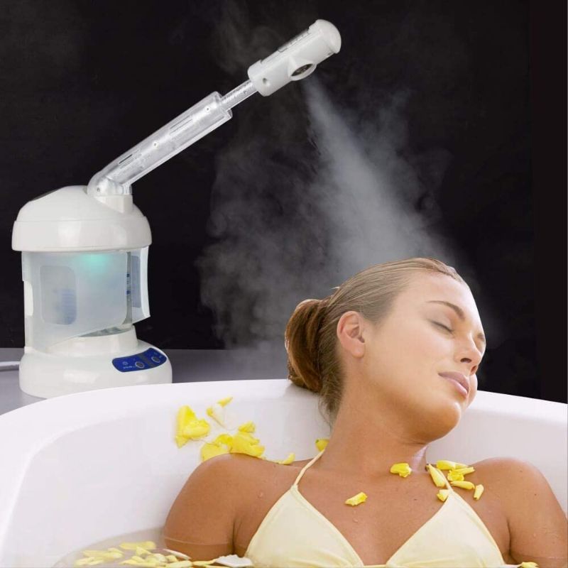 Photo 1 of (Used) Kingsteam Facial Steamer - Ozone Steamer with Extendable Arm - Professional Nano Ionic Facial Steamer for Deep Cleaning - Portable for Personal Care Use at Home or Salon (White)
