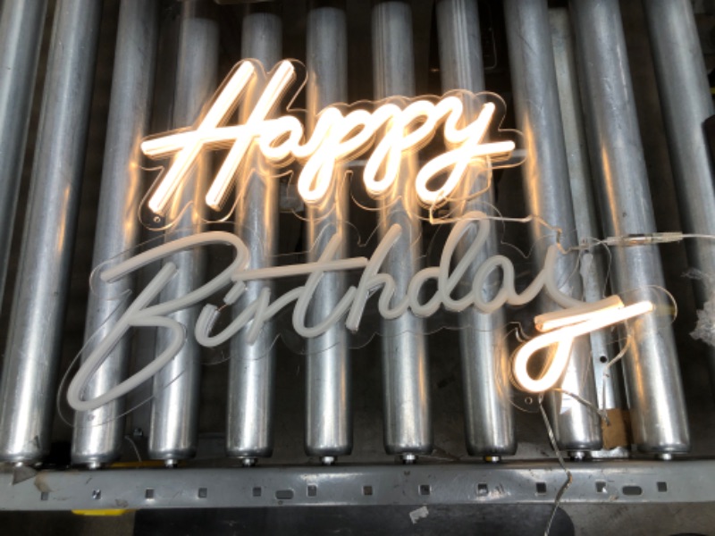 Photo 2 of (Major Damage) Happy Birthday Large Neon Sign for Wall Decor