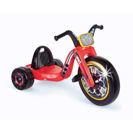 Photo 1 of Disney Mickey Mouse Fly Wheels 15 Inch Fly Wheels Cruiser Ride on Trike with Light on Wheel and 3 Position Adjustable Seat, Ages 3-7
