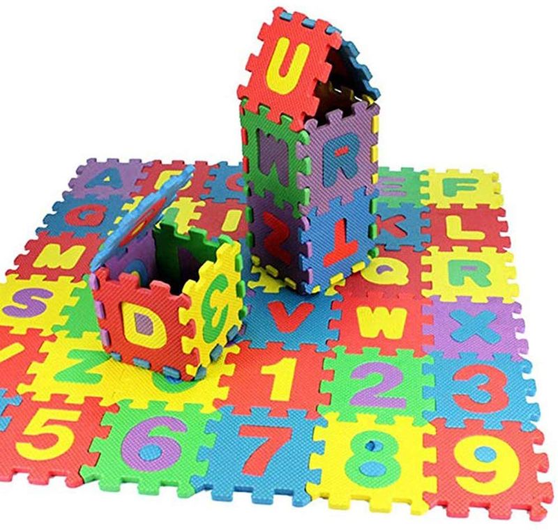 Photo 1 of 36pcs Number Alphabet Foam Puzzle Child Alphabet Puzzle Foam Maths Colorful Play Mat Foam Educational Toy Gift for Family Women Children Kids (Multicolor)
